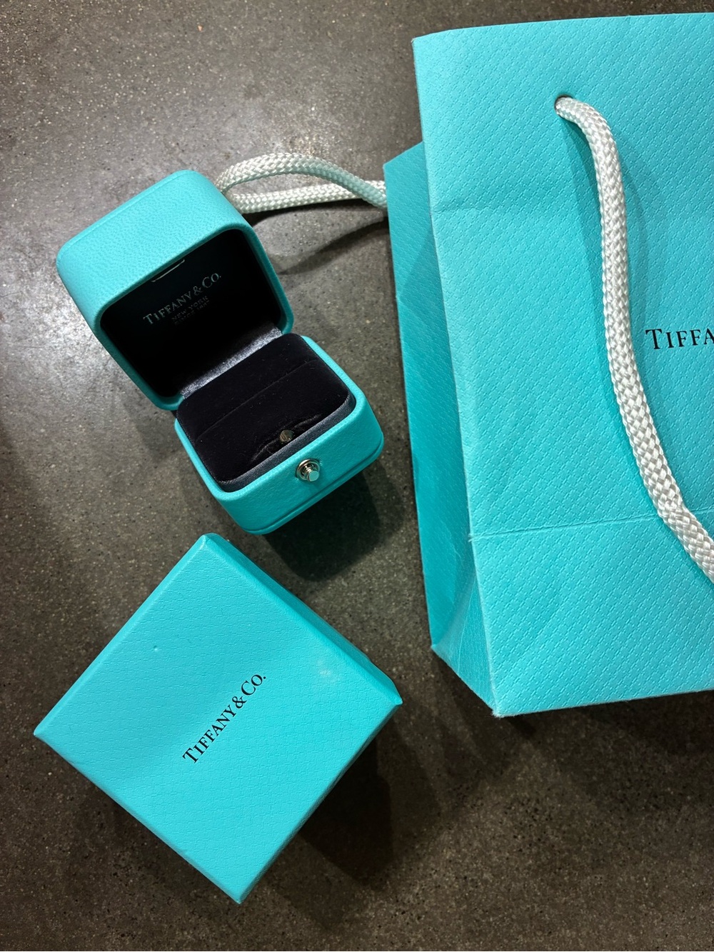 EMPTY Set of Tiffany & Co. Bag, Box, Ring Box